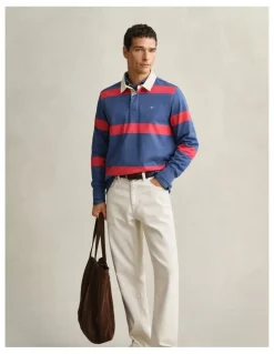 Gant Striped Rugger in Vintage Blue