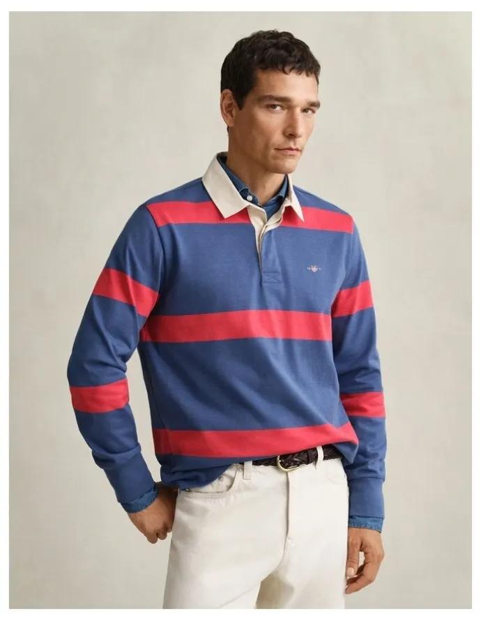 Gant Striped Rugger in Vintage Blue