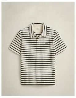 Gant Terry Cloth Polo Shirt in Creamed White