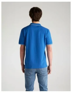 Gant Tipped Pique Polo Shirt in Rich Blue