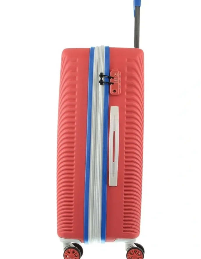 GAP Travel Stripe Large 76cm Hard-shell Suitcase in Coral