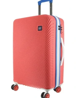 GAP Travel Stripe Large 76cm Hard-shell Suitcase in Coral