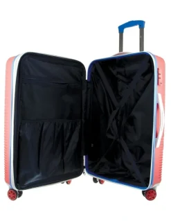 GAP Travel Stripe Large 76cm Hard-shell Suitcase in Coral