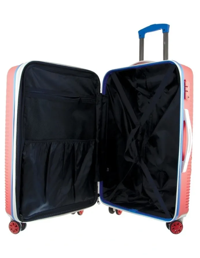 GAP Travel Stripe Large 76cm Hard-shell Suitcase in Coral