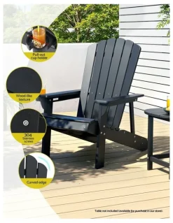 Gardeon Adirondack Chair in Black