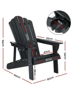 Gardeon Adirondack Chair in Black