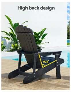 Gardeon Adirondack Chair in Black