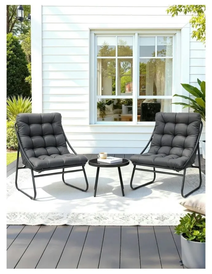Gardeon Outdoor Bistro Set in Grey