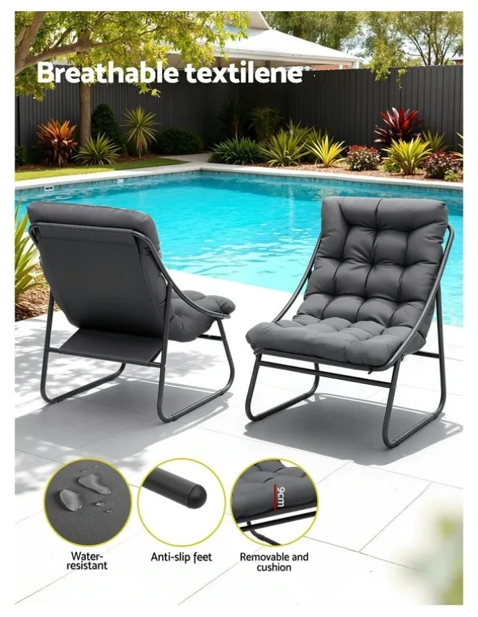 Gardeon Outdoor Bistro Set in Grey