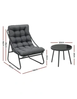 Gardeon Outdoor Bistro Set in Grey