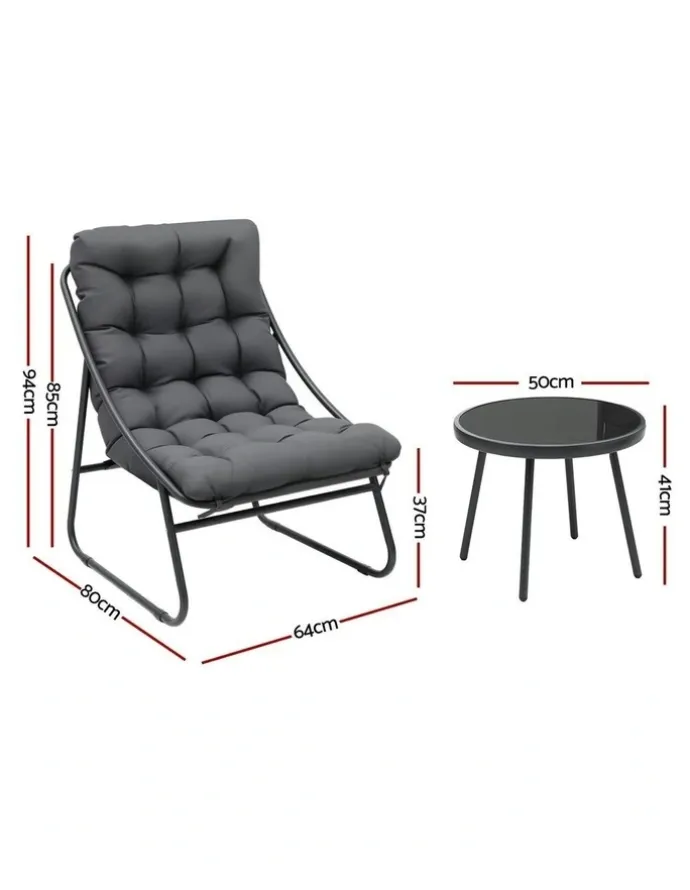 Gardeon Outdoor Bistro Set in Grey