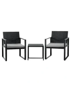 Gardeon Outdoor Bistro Set 3 Piece in Black