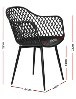 Gardeon Outdoor Dining Chairs 4 Piece in Black