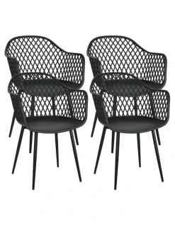 Gardeon Outdoor Dining Chairs 4 Piece in Black