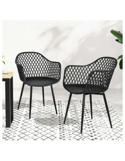 Gardeon Outdoor Dining Chairs 4 Piece in Black