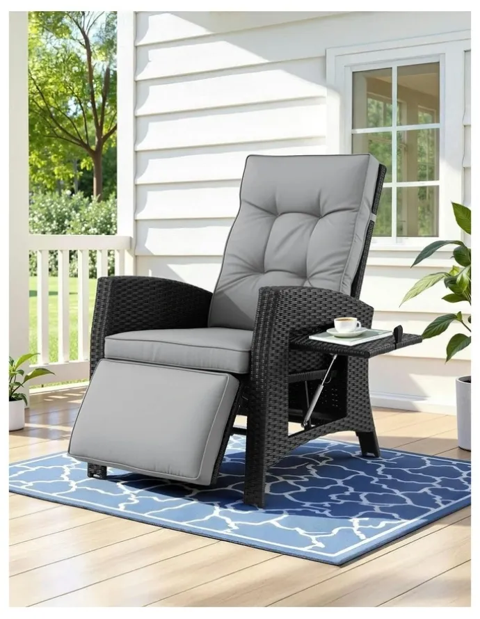 Gardeon Outdoor Recliner Chairs in Grey