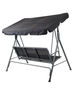 Gardeon Outdoor 3 Seater Swing Chair In Black