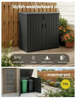 Gardeon Outdoor Storage Box 775L in Black