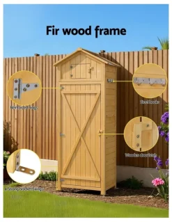 Gardeon Outdoor Storage Cabinet Cupboard in Brown