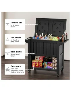 Gardeon Outdoor Storage Cabinet Box 80L in Black