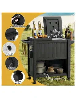 Gardeon Outdoor Storage Cabinet Box 80L in Black