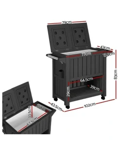 Gardeon Outdoor Storage Cabinet Box 80L in Black