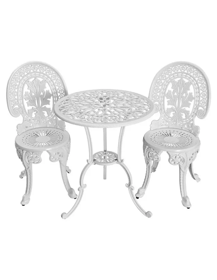 Gardeon Patio Furniture Outdoor Bistro Set Dining Chairs 3 Pack in White