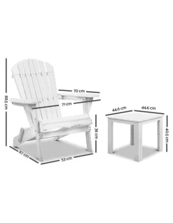 Gardeon 3 Piece Outdoor Adirondack Chair and Table Set