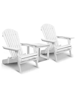 Gardeon 3 Piece Outdoor Adirondack Chair and Table Set