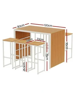 Gardeon 7-Piece Outdoor Bar Set in Brown