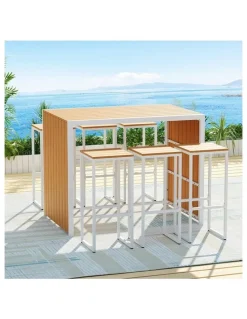 Gardeon 7-Piece Outdoor Bar Set in Brown