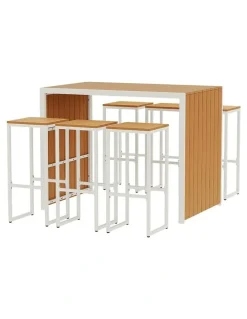 Gardeon 7-Piece Outdoor Bar Set in Brown