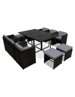 Gardeon 11 Piece PE Wicker Outdoor Dining Set