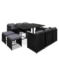 Gardeon 11 Piece PE Wicker Outdoor Dining Set