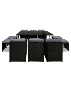 Gardeon 11 Piece PE Wicker Outdoor Dining Set