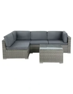Gardeon 4-Seater Outdoor Sofa Set Wicker Rattan Couch Lounge Setting in Grey