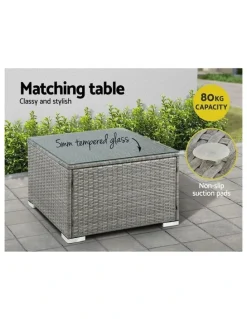 Gardeon 4-Seater Outdoor Sofa Set Wicker Rattan Couch Lounge Setting in Grey