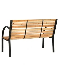 Gardeon 2 Seater Wooden Steel Garden Bench 120cm in Natural