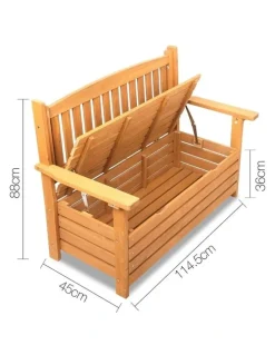 Gardeon 2 Seat Wooden Outdoor Storage Bench