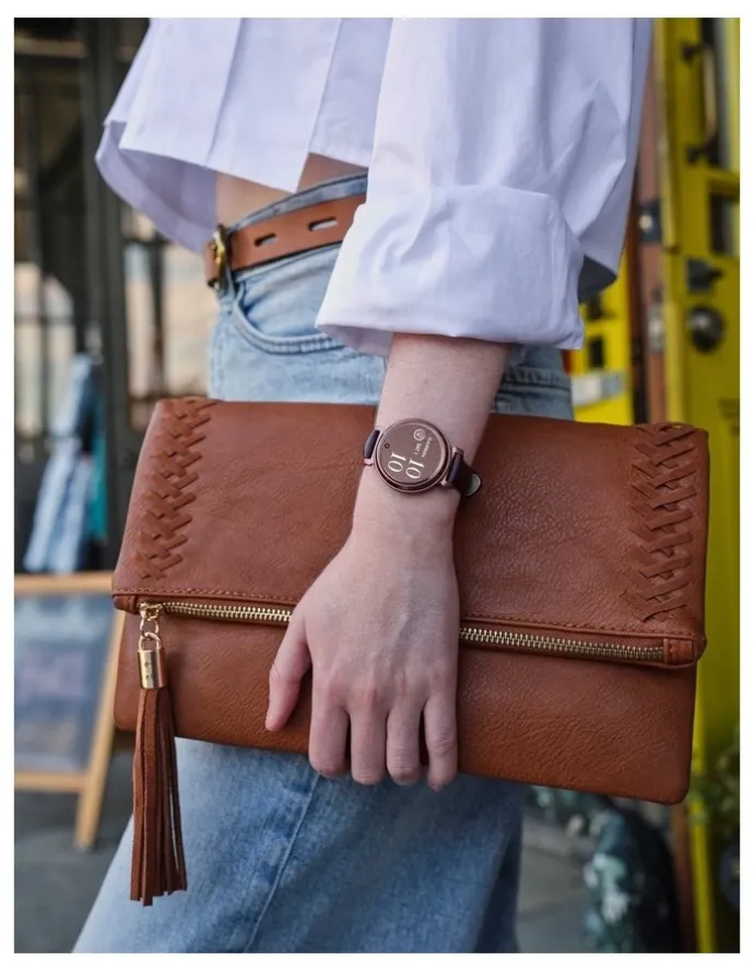 Garmin Lily 2 Classic Smartwatch, Dark Bronze with Mulberry Leather Band 010-02839-03