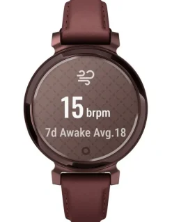 Garmin Lily 2 Classic Smartwatch, Dark Bronze with Mulberry Leather Band 010-02839-03