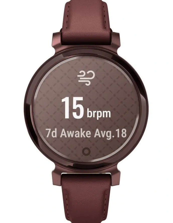 Garmin Lily 2 Classic Smartwatch, Dark Bronze with Mulberry Leather Band 010-02839-03
