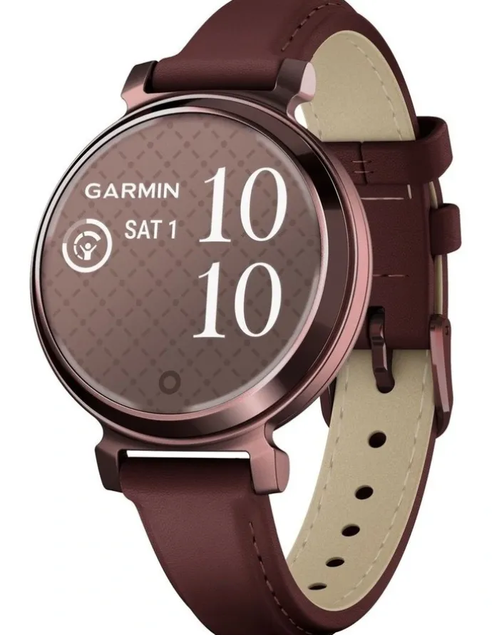 Garmin Lily 2 Classic Smartwatch, Dark Bronze with Mulberry Leather Band 010-02839-03