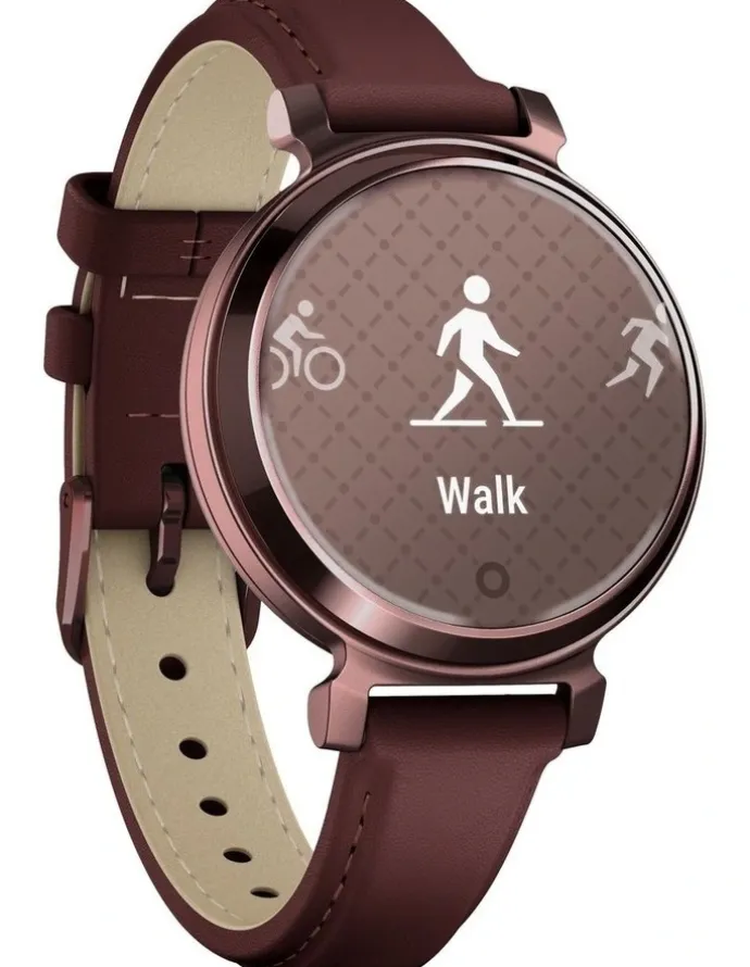 Garmin Lily 2 Classic Smartwatch, Dark Bronze with Mulberry Leather Band 010-02839-03