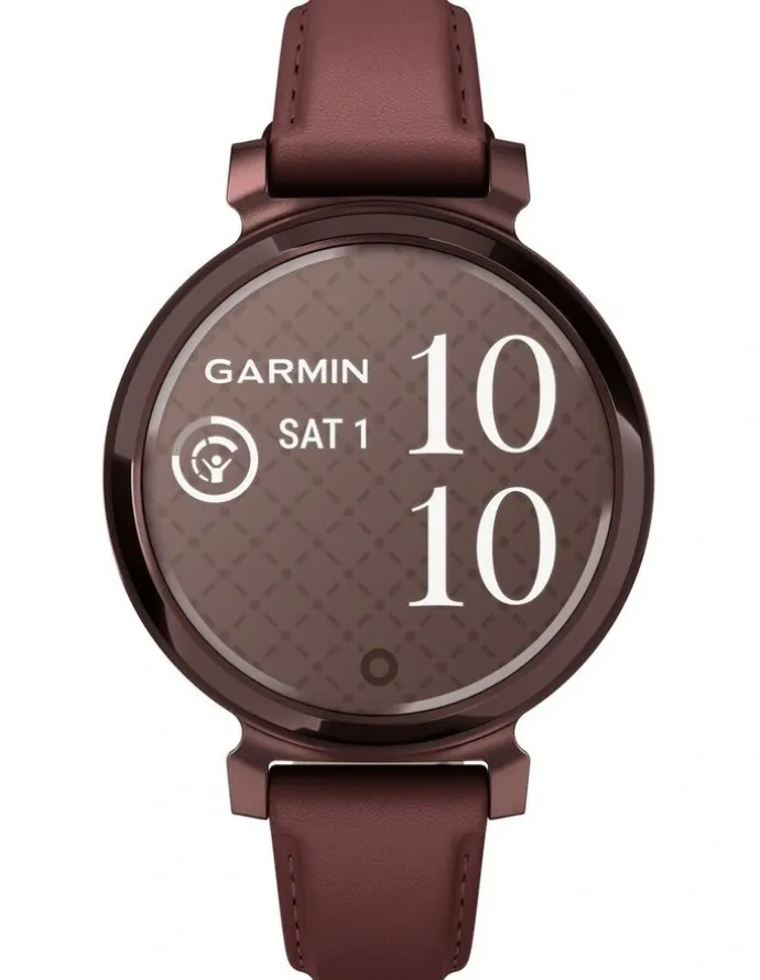 Garmin Lily 2 Classic Smartwatch, Dark Bronze with Mulberry Leather Band 010-02839-03