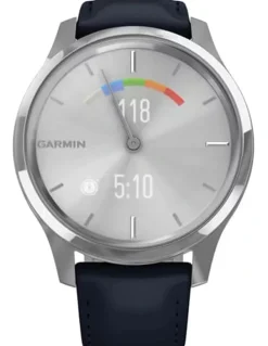 Garmin Vivomove Luxe Leather Band 010-02241-00 in Silver/Blue