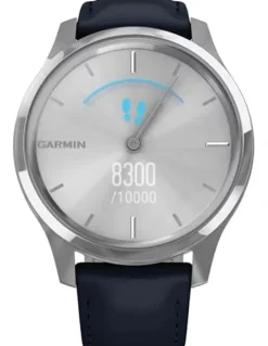 Garmin Vivomove Luxe Leather Band 010-02241-00 in Silver/Blue