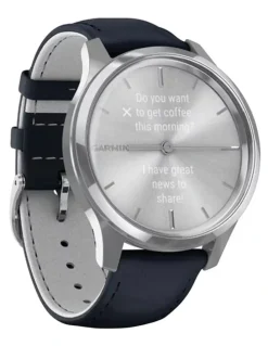 Garmin Vivomove Luxe Leather Band 010-02241-00 in Silver/Blue