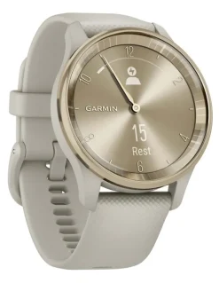 Garmin Vivomove Trend Hybrid Smartwatch in French Grey with Silicone Band