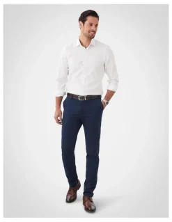 GAZMAN Non-Iron Modern Chino in Dark Navy